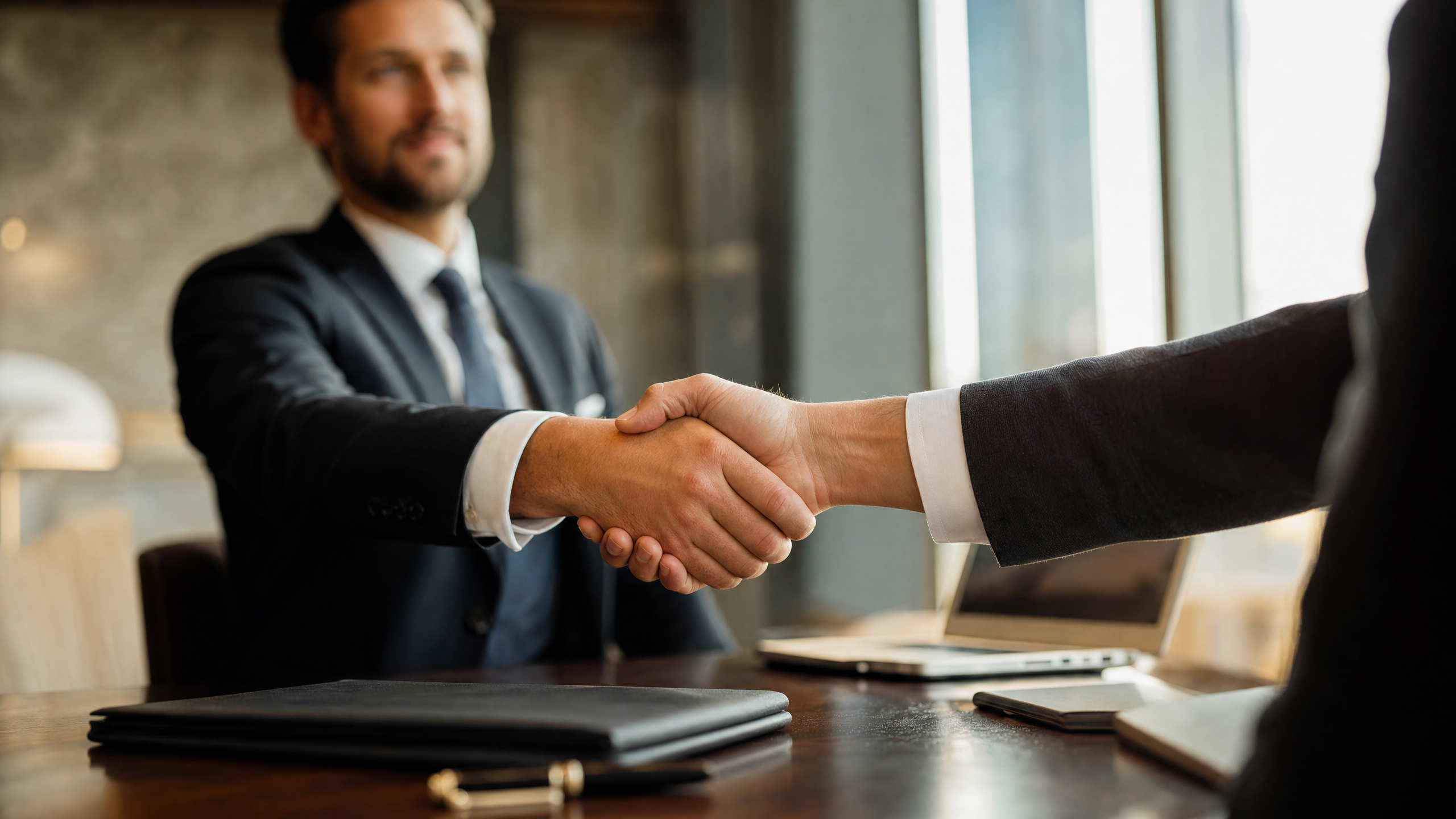 Two business professionals planning a new company